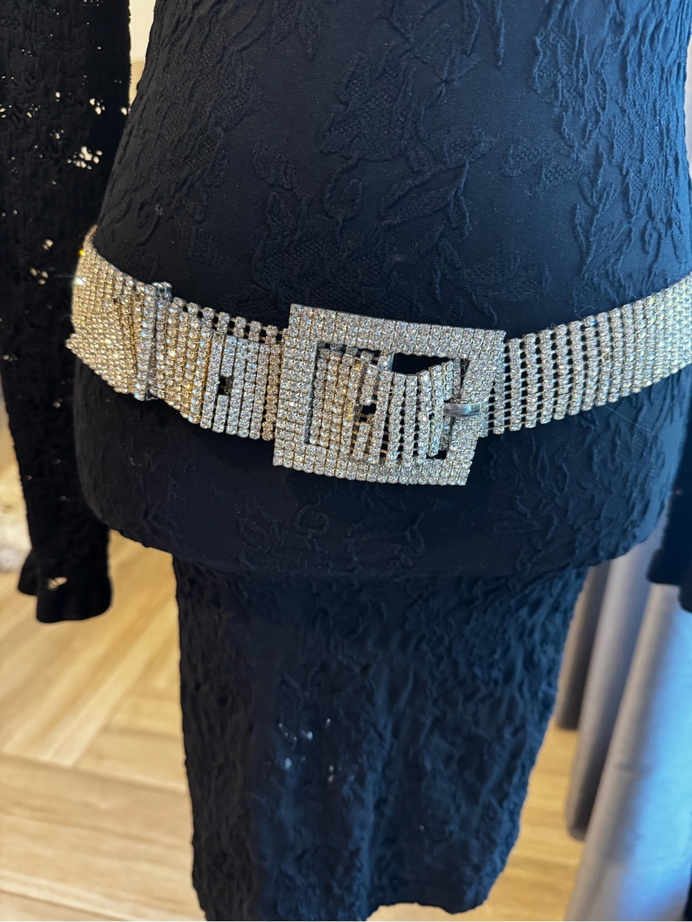 Silver Rhinestone Belt
